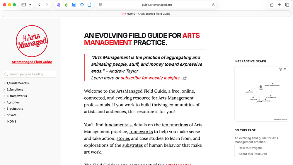 ArtsManaged Field Guide